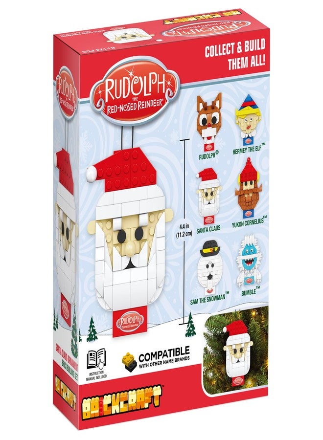Brickcraft Rudolph the Red-Nosed Reindeer Santa Claus Ornament Brick Building Set, 74 Pieces DIY Holiday Christmas Block Kit with Hanging String | Festive Winter Display Gift for Kids & Adults Ages 8+ - Image 3